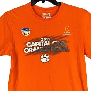 Clemson University Shirt Mens M 2015 Orange Bowl Adidas Football Short-Sleeve